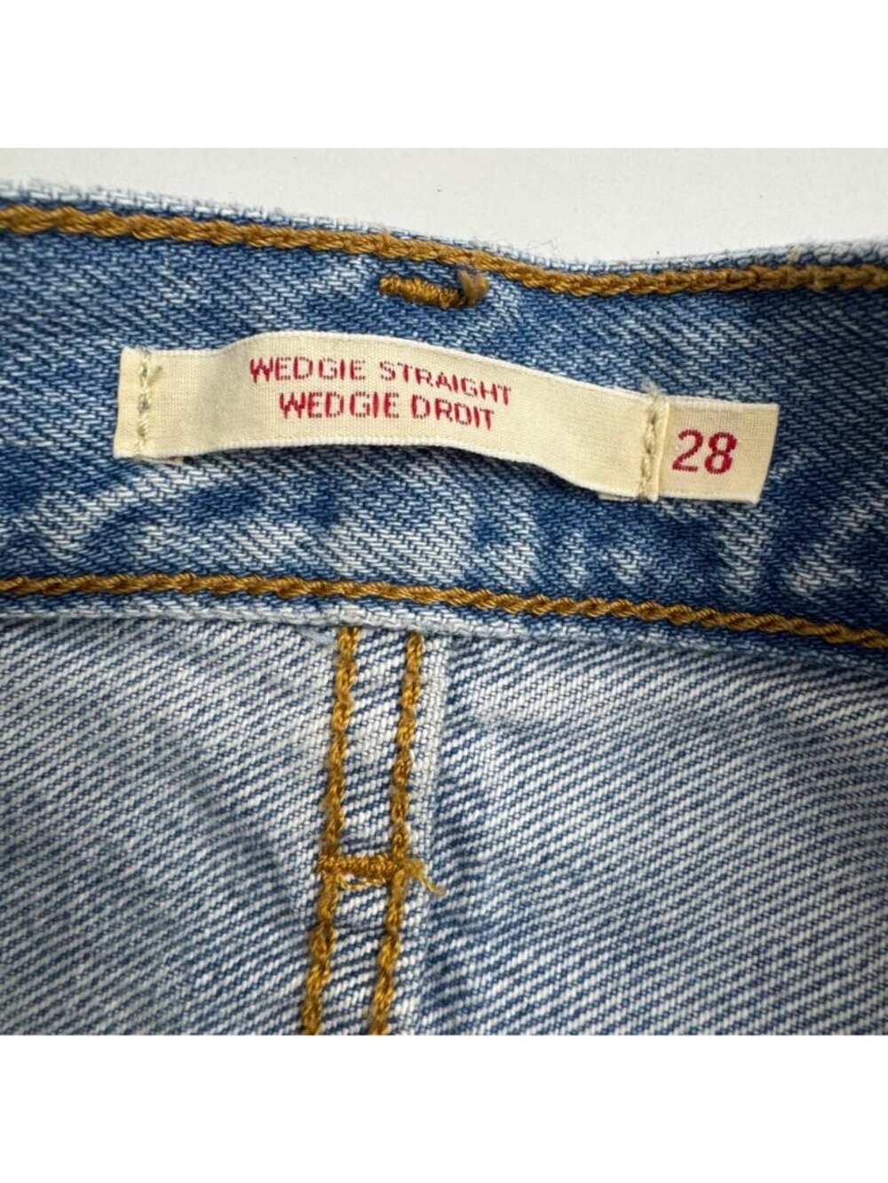 Levi's Denim Cut-Off Shorts Wedgie Straight Button Fly Women's 28W 3.5" Inseam - Picture 6 of 13